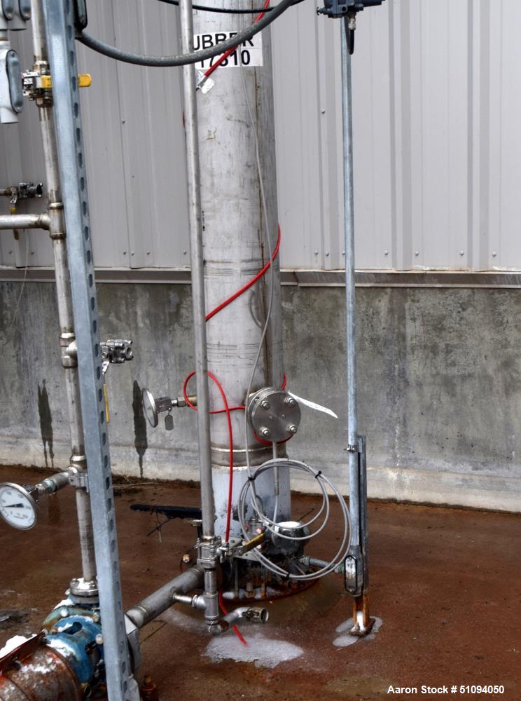 Used Scrubber Column, Stainless Steel, Vertical. (3) Bolt together sections approximate 10" diameter x 20' tall.