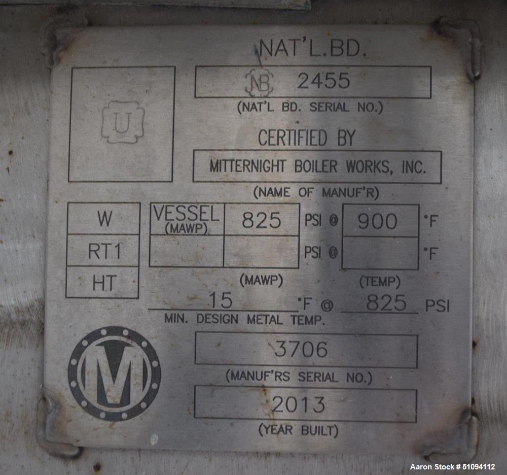 Used- Mitternight Boiler Works Reactor Column System.