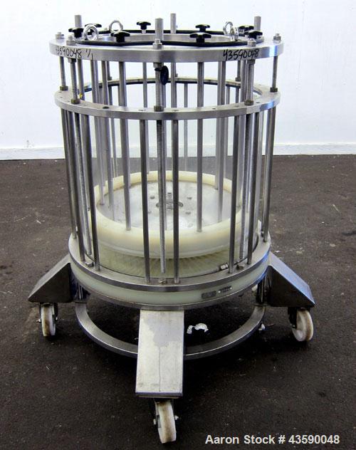 Used Amicon Biochromatography Process Column, Model P-630X500. Approximate adjustable capacity 16-56 liters(4.2-14.7 gallons). Acrylic tube approximate 630mm(24.8”) x 500mm(19.6”) deep, rated 3.1 bar...