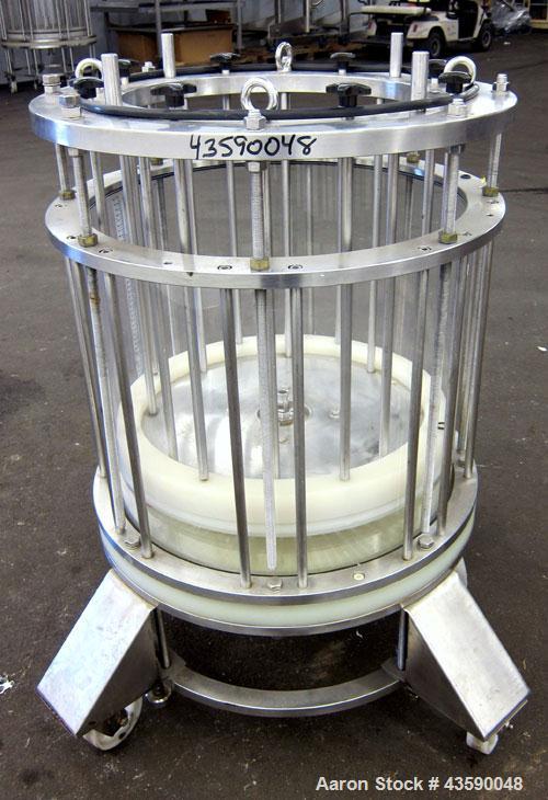 Used Amicon Biochromatography Process Column, Model P-630X500. Approximate adjustable capacity 16-56 liters(4.2-14.7 gallons). Acrylic tube approximate 630mm(24.8”) x 500mm(19.6”) deep, rated 3.1 bar...