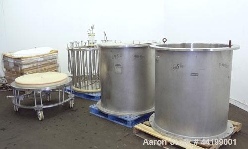 Used Amicon Limited Chromatography Column, Model S1000 X 1000, 316 Stainless Steel. (2) Vertical column sections approximately 1000 mm (39.3’’) diameter x 1143 mm (45’’) tall, rated 3.1 bar (45 psi)....