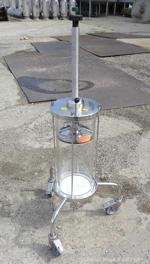 Used GE Healthcare Life Sciences Glass Chromatography Column, Model BPG 200/500, Code# 18-1103-11. (1) Vertical glass column 200mm (7.87) diameter x 500mm (19.6) tall, rated 6 bar (87 psi) at 4-40 de...