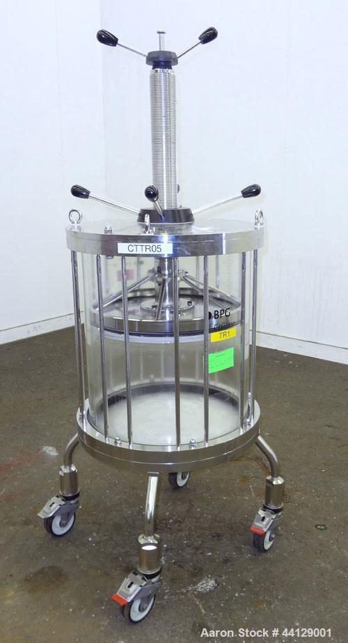 Used GE Healthcare Life Sciences Glass Chromatography Column, Model BPG 450/500, Code #18-1103-71. (1) Vertical glass column 450 mm (17.7’’) diameter x 500 mm (19.6’’) tall, rated 2.5 bar (36.2 psi) ...