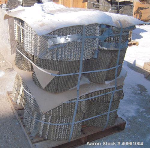 Used Koch-Glitsch Flexipac HC Structured Column Packing, approximate 5100 pounds, 29-4 heat resistant stainless steel. Restrict to low stress applications. Resists oxidation and high sulfur flue gas.