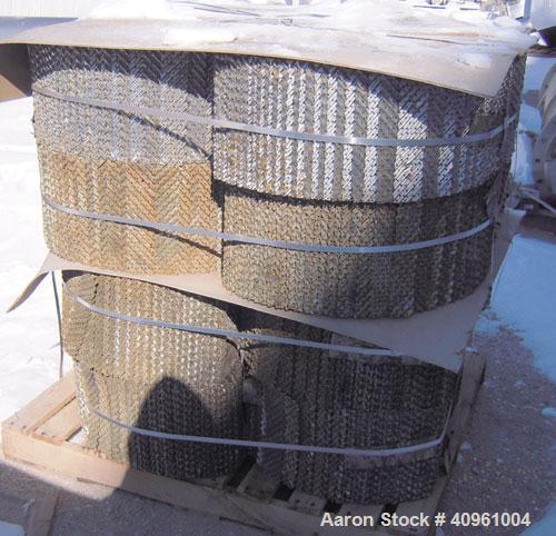Used Koch-Glitsch Flexipac HC Structured Column Packing, approximate 5100 pounds, 29-4 heat resistant stainless steel. Restrict to low stress applications. Resists oxidation and high sulfur flue gas.