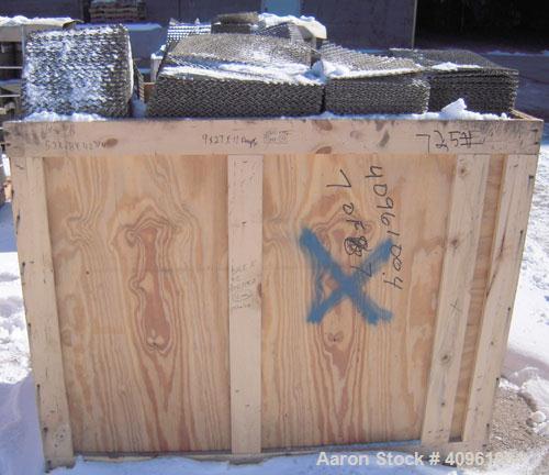 Used Koch-Glitsch Flexipac HC Structured Column Packing, approximate 5100 pounds, 29-4 heat resistant stainless steel. Restrict to low stress applications. Resists oxidation and high sulfur flue gas.