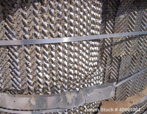 Used Koch-Glitsch Flexipac HC Structured Column Packing, approximate 5100 pounds, 29-4 heat resistant stainless steel. Restrict to low stress applications. Resists oxidation and high sulfur flue gas.