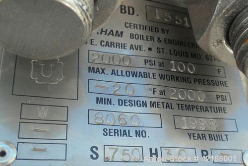 Used 25.3 Liter Stainless Steel Diameter Fixed Bed Industrial LC Column