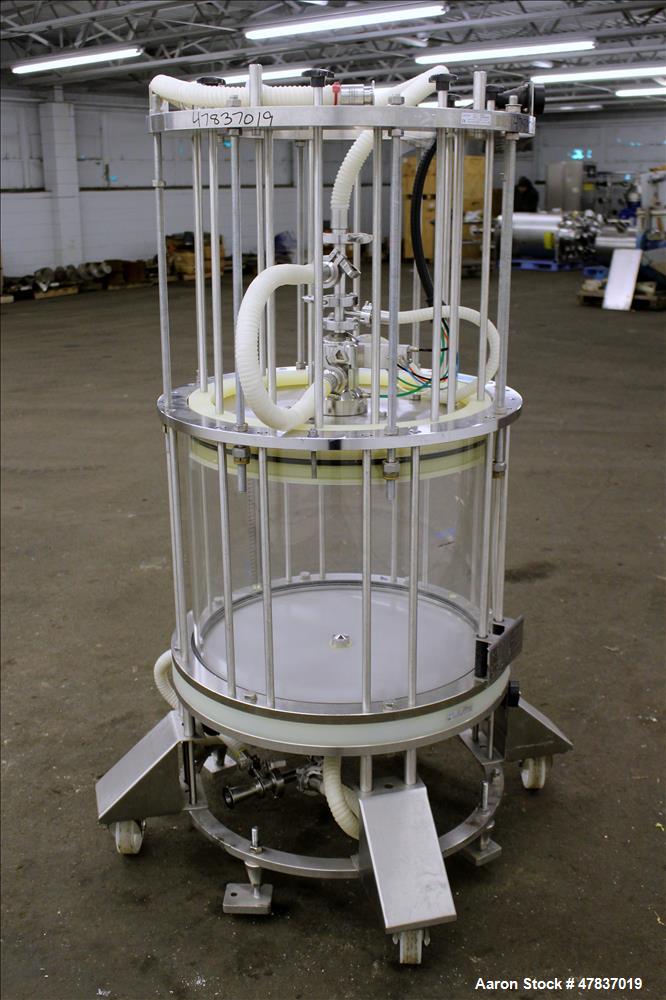 Used Millipore HA Chromatography Column, Model IPP630X500X450. Approximate adjustable capacity 16-78 liters (4.2-20.6 gallons). Acrylic tube approximate 630mm (24.7") x 500mm (19.6") deep, rated 3 ba...