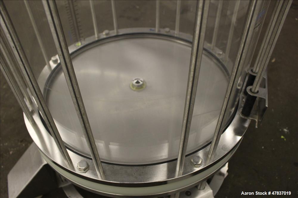 Used Millipore HA Chromatography Column, Model IPP630X500X450. Approximate adjustable capacity 16-78 liters (4.2-20.6 gallons). Acrylic tube approximate 630mm (24.7") x 500mm (19.6") deep, rated 3 ba...
