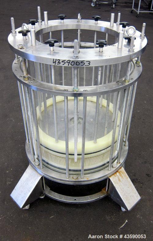 Used Millipore Biochromatography Process Column, Model P-630X500. Approximate adjustable capacity 16-56 liters(4.2-14.7 gallons). Acrylic tube approximate 630mm(24.8”) x 500mm(19.6”) deep, rated 3 ba...