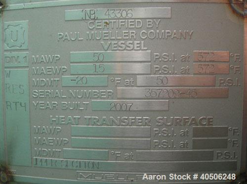 Unused- Mueller Distillation, B100 - Bio Diesel 100Column, 304L Stainless Steel, Vertical. 54'' diameter x 777 7/8'' overall height, (3) bolt together sections, internal rated 50 psi at 572 deg F and...