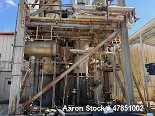 Used Vendome 42" Copper Distillation Columns with Trays, Condensers, and Steel Support Structure