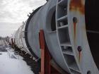 Unused-UNUSED: Kvaerner Process distillation column, approx 11' diameter x151' tall. Tray style with (120) 12 gauge 304 stainless steel trayspass, crossflow and slotted. Tray spacing 12