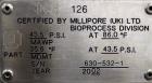 Used Millipore HA Chromatography Column, Model IPP630X500X450. Approximate adjustable capacity 16-78 liters (4.2-20.6 gallons). Acrylic tube approximate 630mm (24.7