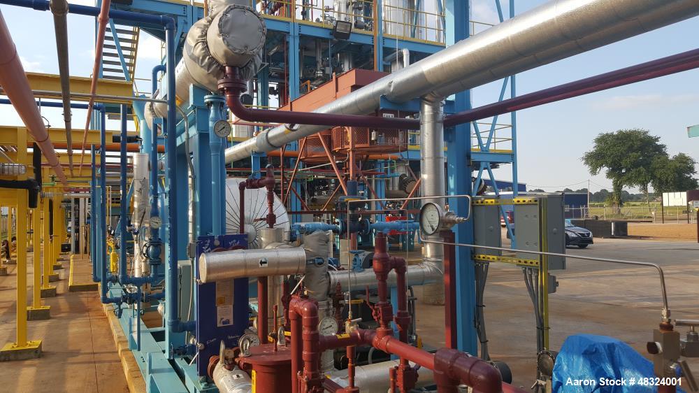 Used Specialty Process Equipment Corporation Amine Contactor and Regeneration Package (Gas Sweetening). 10 GPM Amine circulation rate, 254 degrees F Amine reboiler operating temperature, 1300 PSI. In...