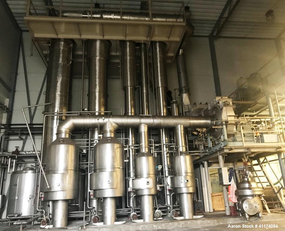 Used ANHYDRO Falling Film Vacuum Evaporator – 6,500 kg/h | MVR x2 | 5 Calendria | CIP