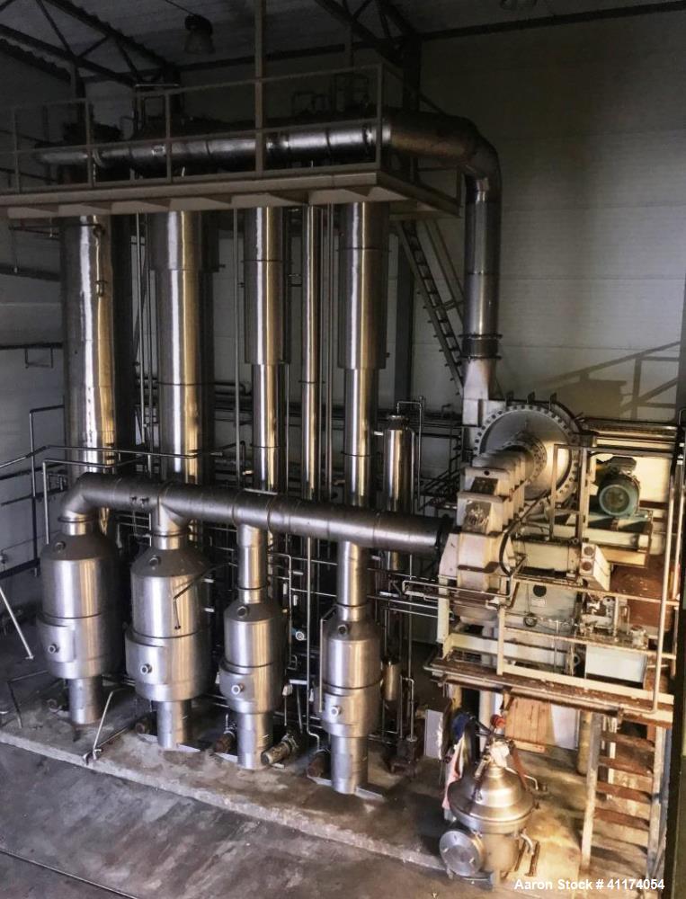 Used ANHYDRO Falling Film Vacuum Evaporator – 6,500 kg/h | MVR x2 | 5 Calendria | CIP