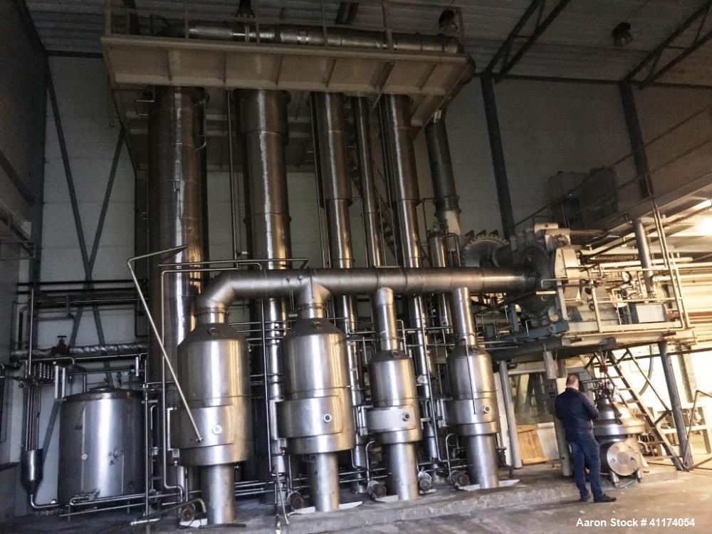 Used ANHYDRO Falling Film Vacuum Evaporator – 6,500 kg/h | MVR x2 | 5 Calendria | CIP