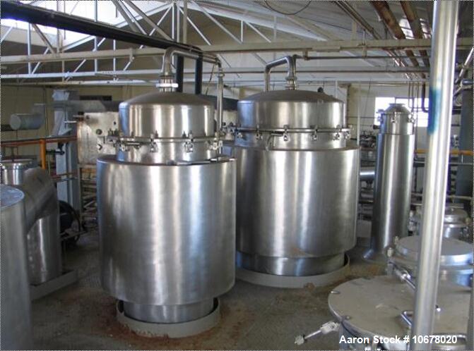 Used-Milk Drying Plant Consisting of Niro Spray Dryer and Evaporator.  Dryer model CDI250, capacity approximately 1000 kg/ho...