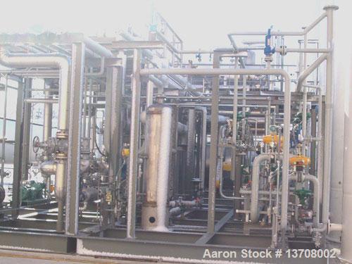 Used Hydrochem 1.4 MMSCFD Modular Hydrogen Gas Generating Plant. Product purity 99.999% product pressure 205 psig, natural gas feed 250 psig, export steam is available. Thirteen (13) catalyst tubes, ...