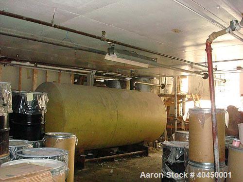 Used Adhesives Plant / Complete Plant:  Rated 4,000 gallon product per day capacity. Plant includes (6) 500 gallon stainless steel mixing tanks, various holding tanks totaling 38,000 gallons, associa...
