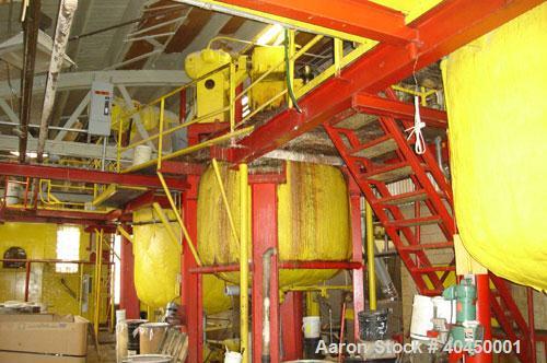 Used Adhesives Plant / Complete Plant:  Rated 4,000 gallon product per day capacity. Plant includes (6) 500 gallon stainless steel mixing tanks, various holding tanks totaling 38,000 gallons, associa...
