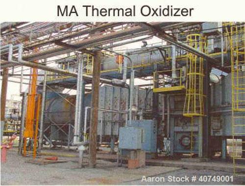Used Complete Maleic Anhydride Plant, 20,000 mt/yr, designed by Scientific Design Co Inc. Reactors are fixed bed technology with n-butane feedstock. Two reactor trains with refining, flaking and briq...