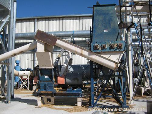 Used Wood pellet plant complete with (2) Sprout 501D pellet mills 150 hp, cooling tower, manual bagging chute, scales, single pass dryer, Williams 75 hp hammermill 72 hammer, Williams C32 100 hp hamm...