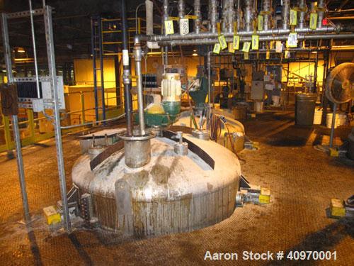 Complete System for Batch Adhesive Manufacturing Production. Batch Process. Equipment includes: (10) Stainless steel process vessels ranging in size from 1,200 to 2,000 gallon.  Cartridge filters, di...