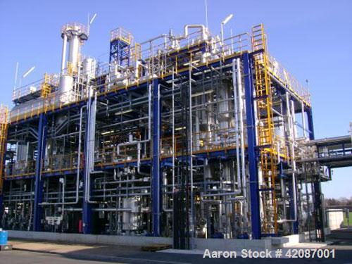 Used Biodiesel Production Plant, built by Lurgi GmbH, capacity: biodiesel 100,000 metric tons annually, glycerin 12,000 metric tons annually, fatty acid 640 metric tons annually.  Input is rapeseed o...