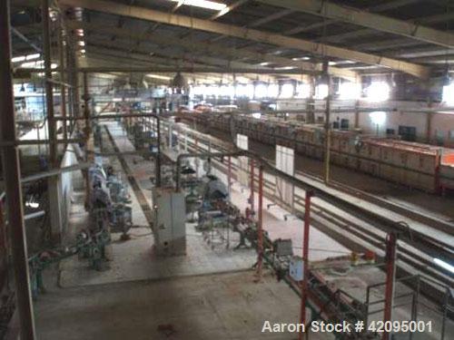 Used Tiles Manufacturing Plant, capacity 53,820 square feet/day (5,000 square meter/day), tile sizes 5.9" x 5.9" (150 x 150 mm), 3.9" x 7.9" (100 x 200 mm), 7.9" x 7.9" (200 x 200 mm), 11.8" x 7.9" (...