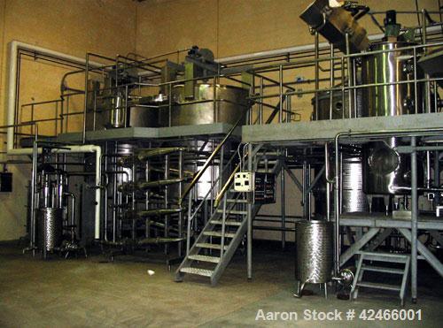Used Caesin Plant, Industrial Grade.   Rated 44,000 lbs/ 4- 5 Day Period. Consists of: (1) OZSM Fluid bed dryer, model SF31/F. 304 Stainless steel slotted bed 36" wide x 130" long. Aluminum, carbon s...
