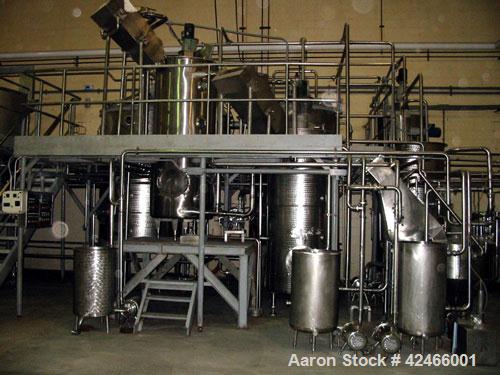 Used Caesin Plant, Industrial Grade.   Rated 44,000 lbs/ 4- 5 Day Period. Consists of: (1) OZSM Fluid bed dryer, model SF31/F. 304 Stainless steel slotted bed 36" wide x 130" long. Aluminum, carbon s...