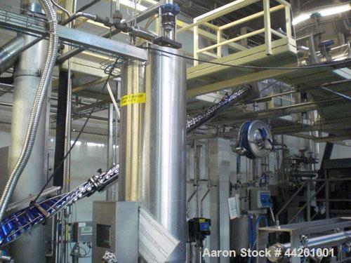 Used Can Filling Line for slim-line cans type 200/202, 150/250 ml.  Capacity 600 cans per minute.  Comprised of:  (1) Kettner depalletizer, (1) Vroemisse can conveyor, (1) Vroemisse rinser, (1) KHS H...