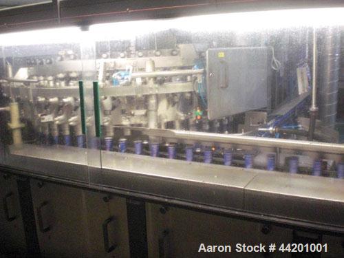 Used Can Filling Line for slim-line cans type 200/202, 150/250 ml.  Capacity 600 cans per minute.  Comprised of:  (1) Kettner depalletizer, (1) Vroemisse can conveyor, (1) Vroemisse rinser, (1) KHS H...