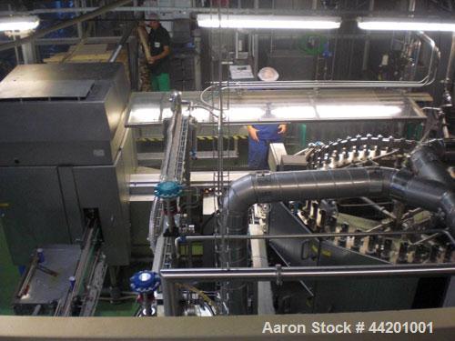 Used Can Filling Line for slim-line cans type 200/202, 150/250 ml.  Capacity 600 cans per minute.  Comprised of:  (1) Kettner depalletizer, (1) Vroemisse can conveyor, (1) Vroemisse rinser, (1) KHS H...