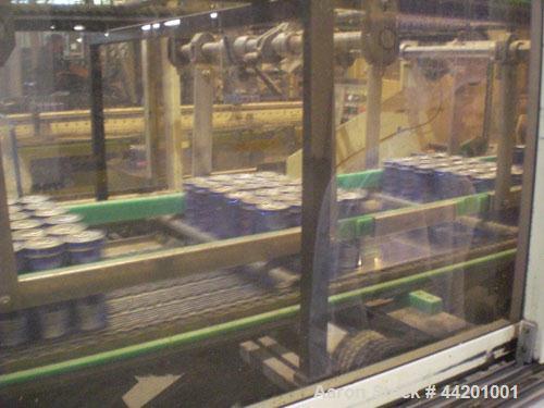 Used Can Filling Line for slim-line cans type 200/202, 150/250 ml.  Capacity 600 cans per minute.  Comprised of:  (1) Kettner depalletizer, (1) Vroemisse can conveyor, (1) Vroemisse rinser, (1) KHS H...