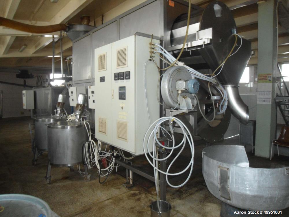 Used Schaaft Technologie GmbH Coating/Drying/Roaster/Cooling plant/line, type 800 PTEF for the  production of sweet cereals  products with a capacity of 220-330 lbs. (100-150 Kg.) per batch consistin...