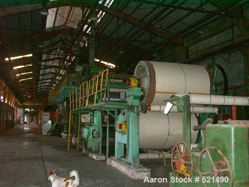 USED: Paper board plant, 50 tons/day (24 hours). Product width 70"(1778mm). Raw material: scrap paper. Final product: paper board for folders and boxes. Built 1994. Major items include feed conveyors...