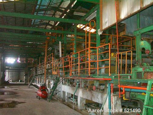 USED: Paper board plant, 50 tons/day (24 hours). Product width 70"(1778mm). Raw material: scrap paper. Final product: paper board for folders and boxes. Built 1994. Major items include feed conveyors...