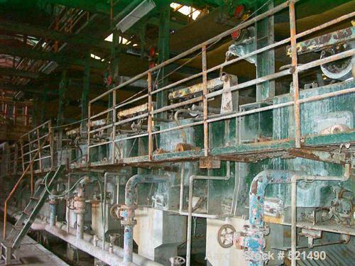 USED: Paper board plant, 50 tons/day (24 hours). Product width 70"(1778mm). Raw material: scrap paper. Final product: paper board for folders and boxes. Built 1994. Major items include feed conveyors...