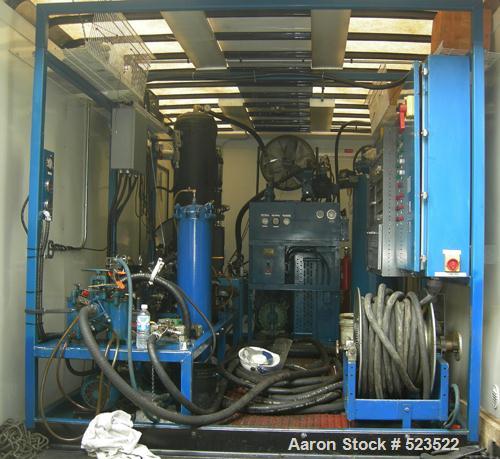 USED: Portable industrial lubricant cleaning and filtration unit consisting of (1) Caryle compressor, model 06DR-8206-DC3650, serial#4696MD8684, 3 hp, approximately 20 cfm; (1) Busch rotary vane vacu...