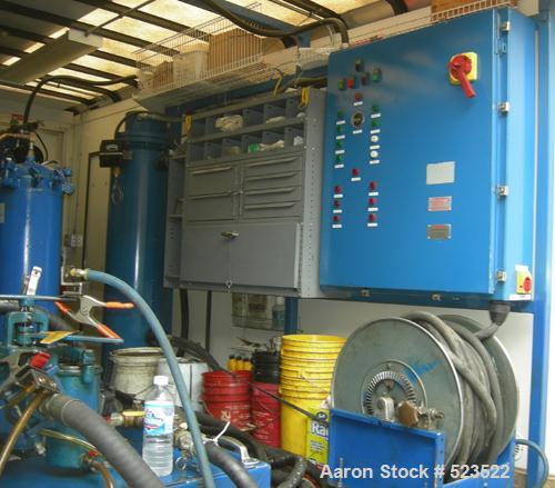USED: Portable industrial lubricant cleaning and filtration unit consisting of (1) Caryle compressor, model 06DR-8206-DC3650, serial#4696MD8684, 3 hp, approximately 20 cfm; (1) Busch rotary vane vacu...
