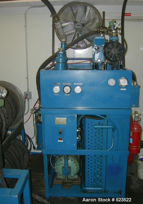 USED: Portable industrial lubricant cleaning and filtration unit consisting of (1) Caryle compressor, model 06DR-8206-DC3650, serial#4696MD8684, 3 hp, approximately 20 cfm; (1) Busch rotary vane vacu...