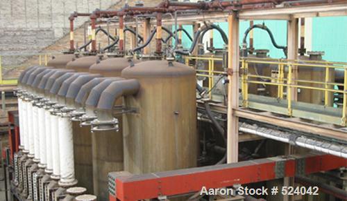 USED: Sodium chlorate plant rated 14,000 tons per year. Krebs technology. Toshiba rectifier. (8) Titanium reactors approximately 6' x 20' each with (3) Krebs NC30 electrolysis cells with all intercon...