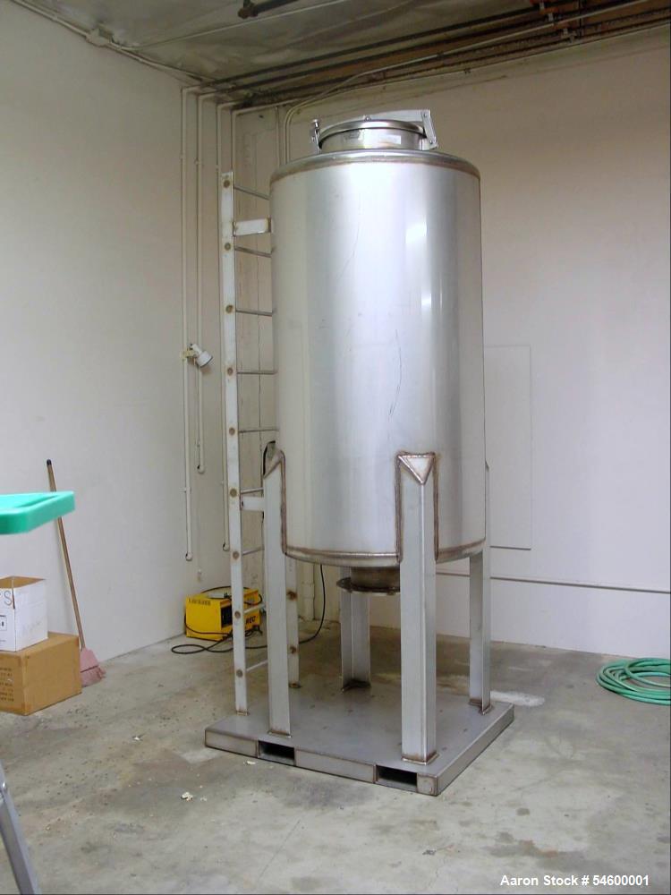 Used 220 Gallon Stainless Steel Petroleum Mixing Tank & Metered Transfer System – 5 HP Agitator with Blackmer Pump