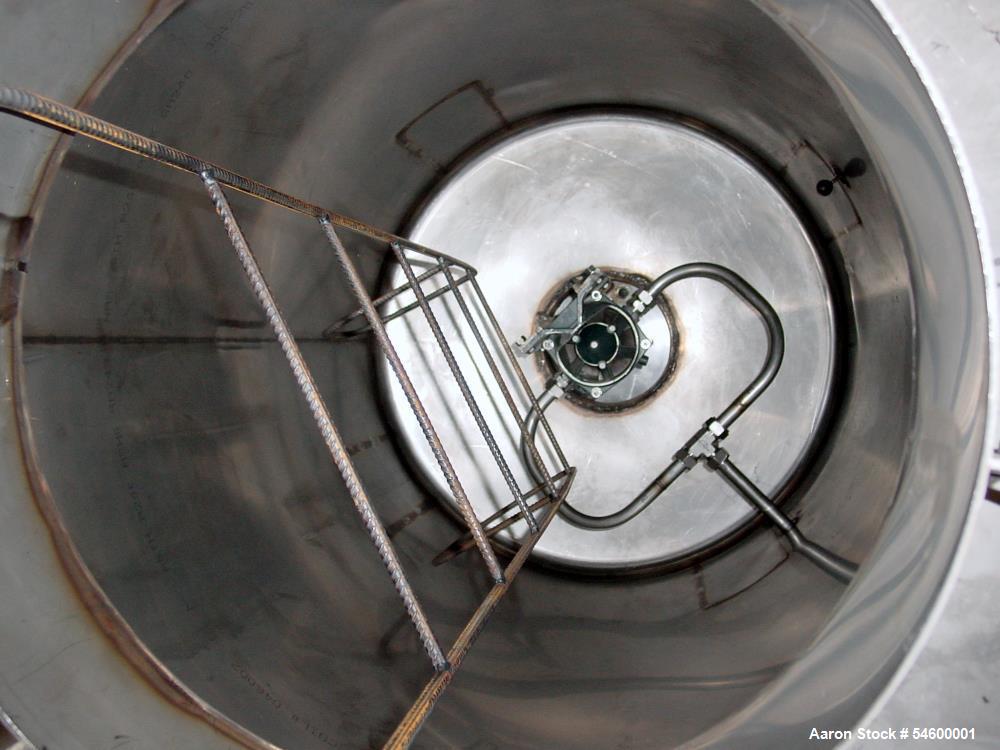 Used 220 Gallon Stainless Steel Petroleum Mixing Tank & Metered Transfer System – 5 HP Agitator with Blackmer Pump