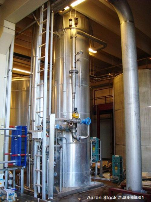 Used Falling Film Evaporation Plant engineered  by Ahlstrom Heat Engineering.  Designed to evaporate 4000 liters of liquid out of 2.5-5% dry matter solution and concentrate it up to 50% solution with...