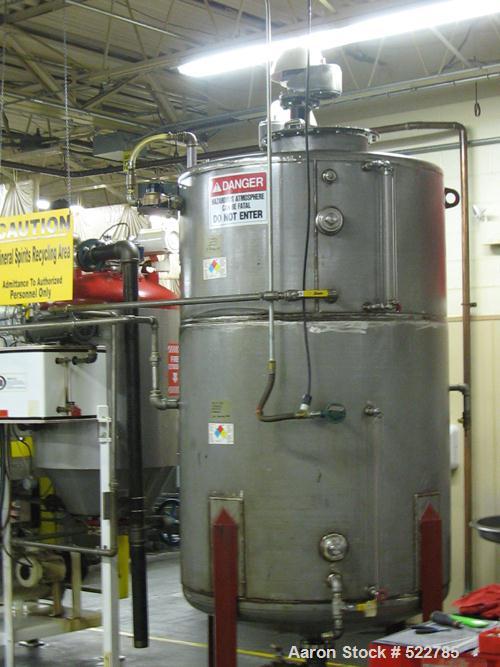 USED: CB Mills RHS-30 (Red Head) Vacuum Recovery System. Complete system with vertical stainless steel tank, 300 gallon / 500 gallon, with Spang pressure and vacuum relief valves. Manufactured in 200...